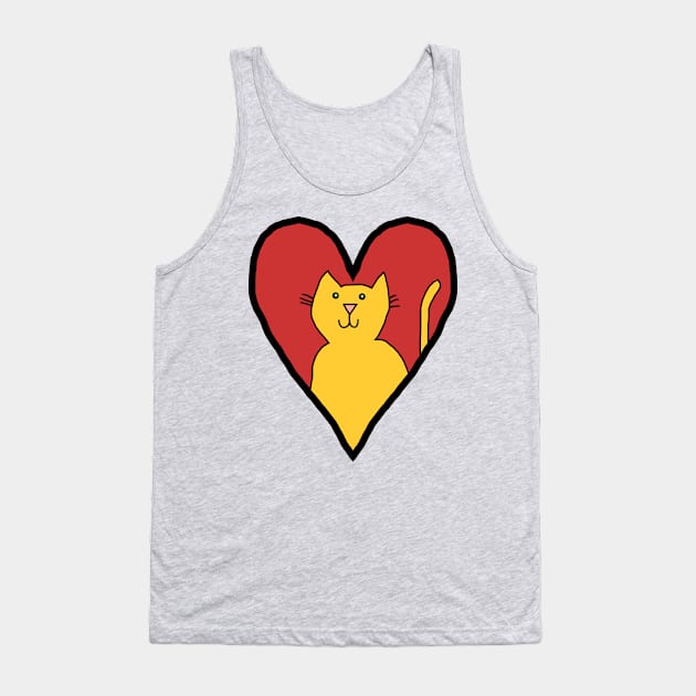 My Valentine Cat Tank Top by ellenhenryart